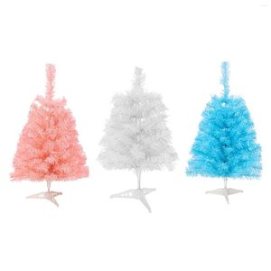 Decorazioni natalizie assemblare l'albero artificiale in abete rosso con cerniera staffa metallica decorazione festiva forniture per festival rosa bianco solido