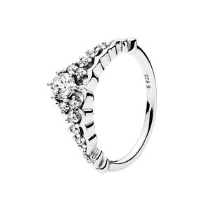 Märchen Tiara Wishbone Ring Damen CZ Diamant Hochzeit Schmuck für Pandora 925 Sterling Silber Verlobungsgeschenk Ringe mit Original Box Set