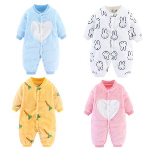 Recém -nascidos Mumpsuit Kids Kids Spring Winter Roupas Casaco para meninos meninos Flanela suave Romper bebê 20220903 E3