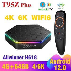 T95Z Plus Android 12.0スマートテレビボックスAllWinner H618 4G 32G 64G 6K 4K 3D BT 5GデュアルWIFI6メディアプレーヤーセットトップボックス