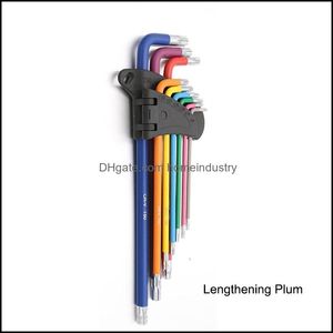 Common Tools 9Pcs 1.5Mm-10Mm Color Coded Ball-End Hex Allen Key L Wrench Set Torque Long Metric With Sleeve Hand Tools B Homeindustry Dhwxt