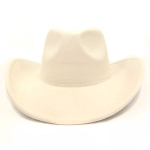 Ny 9 cm stor randen v￤stra cowboy hatt kvinnor m￤n vintage fascinator br￶llop fest fedora hattar vinter lyx eleganta kvinnor hattar