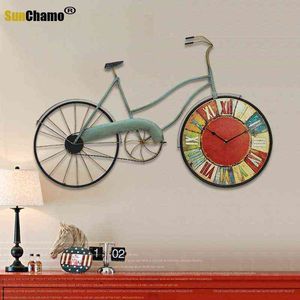 Estatuetas decorativas vintage relógio de parede Mediterrâneo estilo decoração decorativa decoração sala de estar elegante pingente de bicicleta pingente housewarming presente