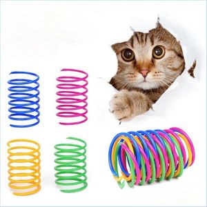 Giocattoli per gatti Giocattoli per gatti 4/8/16Pcs Kitten Wide Durable Heavy Gauge Spring Toy Colorf Springs Pet Coil Spiral Interacat Drop Del Homeindustry Dhmi0