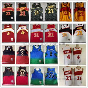 Jerseys de basquete de costura retrô 4 Spud 8 Steve Webb Smith 55 Dikembe 24 Kent Mutombo Bazemore Jersey 1996-97 2006-07 Men Women Youth XS-XXL