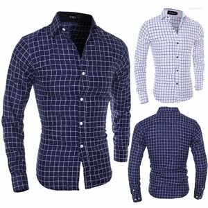 Camicie casual da uomo Zogaa Camicia a quadri in flanella Uomo manica lunga Cotone alto Moda uomo a maniche lunghe Button Down Check