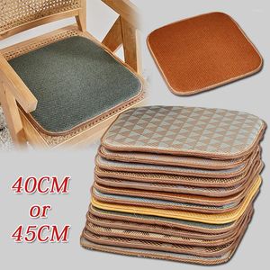 Yastık 1 adet yaz sandalye kaymaz bambu rattan koltuk ofis yemek için serin paspas arka ev dekor 40 cm 45 45cm