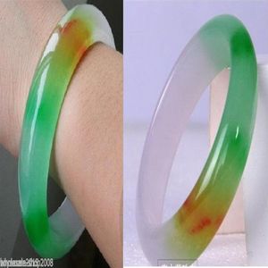 Kina naturlig klass A Jade Jadeite tre f rg Bangle Armband Inner mm mm288q