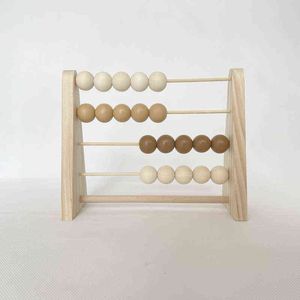 Decorative Objects Figurines Nordic Wooden Abacus for Kids Room Desktop Decoration Baby Early Learning Math Educational Toy Natural Wood Nursery Decor T220902