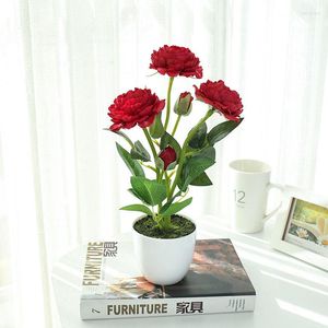 Dekorativa blommor Creative Five-Head Peony Bonsai Fake Flower Indoor Decoration Artificial Simulation Plant