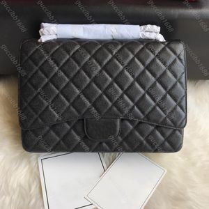 Top -Tier 10A Luxuries Designer Doppelklappe Bag Spiegel Qualität Maxi 33 cm Damen Real Leder Lambskin Quilted Black Crosbody Umhängetaschen Brieftasche auf Goldkette