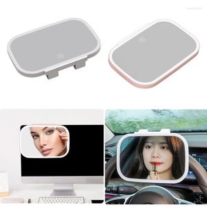 Interi￶rstillbeh￶r Bil Makeup Mirror Universal 7.8Inch Justerbar Sun Visor Touch Switch LED -belysningsl￤ge Kosmetik