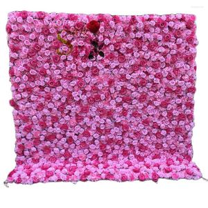 Flores decorativas SPR Roll Up Artificial Silk Rose Flower Wall Penassal Painel para decoração de casamento