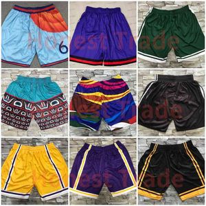 Erkekler Takım Cep Basketbol Şortları Mavi Kırmızı Büyük Desen Nefes Alabilir Pantolon Sweatpants Cssic Morant Şort Erkek Boyut S-XXL