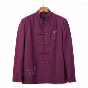 Men's Jackets Men's Arrival Mens Jacket Coat Tragitional Chinese Style Embroidery Outwear Tang Clothing Hombre Chaqueta Size M L XL XXL