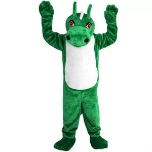 Wysokiej jakości gorące zielone dinozaur Dragon Mascot Costium dla dorosłych Cyrn Circus Christmas Halloween strój Fancy Dress Suit