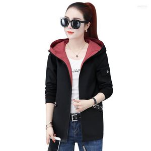 Kurtki damskie damski mundur baseballowy 2022 Spring Autumn Casual Jacket Long-Sleeved z kapturem Lose Lose Top Tooling