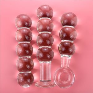 Itens de beleza cristal grande pull pull plug butt bunda vaginal bola resistente a calor vidro vidro cristal brinquedos sexy feminino feminino