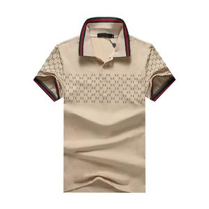 2023SS Italien Herr Designer Multi Brodery Polo Shirts Man Mode Design Ribbade ärmar Split Fåll Stretch Polos Top M-3XL