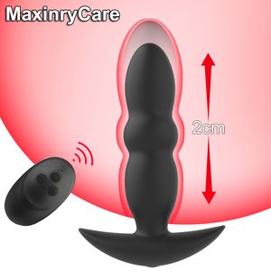 Articoli di bellezza Massaggiatore prostatico telescopico Vibratore anale Giocattoli sexy senza fili per uomini Masturbatori maschili Dispositivi di allungamento per prodotti per adulti