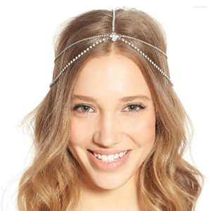 Fermagli per capelli Stonefans Fascia con strass per copricapo da sposa Boemia Testa di cristallo Catena Accessori da sposa Gioielli Boho Tiara