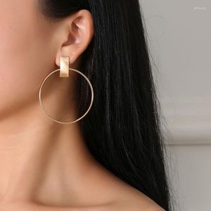 Brincos de argolas hiperbólicas círculo grande para mulheres grandes acessórios de ouvido dourados brancos redondos
