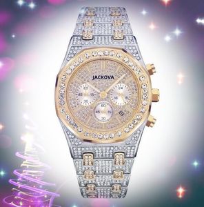 Hotte Fashion Mens Watch Spectwatch 43 мм Big Diamond Ring Кольцо Безель Сапфир Цистал Полнофункциональный ремень из нержавеющей стали Водонепроницаемые наручные часы.