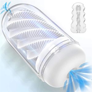 Itens de beleza Estimula￧￣o em espiral Masturba￧￣o masculina Copa Vaginal Bocuss Real sucking pron￺ncia adulta brinquedos sexy para homens ys0395