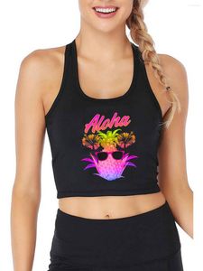 Tanks pour femmes Aloha Pineapple Sunglasses Sungasses Hawaiian Beach Summer Design Top Top de loisirs de loisirs pour femmes