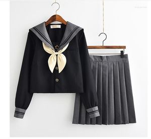 Kleidung Sets Fedex 50 stücke Japanische Schuluniform Für Mädchen Kawaii Lolita Sailor Uniformen Cosplay Kostüme Langarm Hemd Falten rock