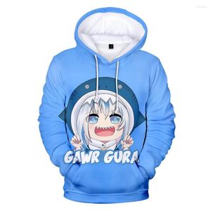 Erkek Hoodies Genç Vitality Kadınlar/Erkekler 3D Kapüşonlu Gawr Gura Spor Giyim Erkek/Kız Sweatshirts Anime Çocuk Giysileri