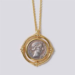 Wholesale gifts for boutiques for sale - Group buy Pendant Necklaces Fashion Jewelry Solid Carved Ancient Roman Coin Necklace Plating K Gold Boutique Gift Whole290g