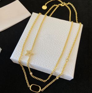 Klassisk designer choker halsband smycken lyxig guld bokstav diamant bokstav armband kedja hög kvalitet ren koppar material för lady fest bröllop gåva med låda