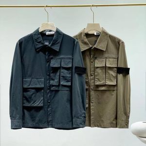 Spring Autumn Men's Jackets mode Ny solid färg Herrstoppar Toppverktyg Långärmade skjortor Män Jacket Designerkläder