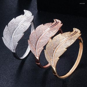 Bangle Trendy Clamper CZ BSYS0131 Jewelry Women Elegant Party Gold Silver Plated