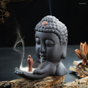 Duftlampen Zen Backflow Weihrauchbrenner Home Sandelholz Agarwood Teezeremonie Retro Big Buddha Kopf Ornamente Räuchergefäß