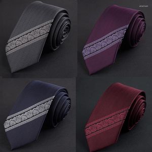 Bow Ties GUSLESON Arrival Men Solid Waterproof Embroidery Jacquard Red Blue Necktie For Wedding Party Business Formal Gift