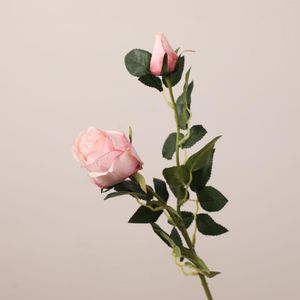 Dekorative Blumen, 2 Köpfe, Rose, künstlicher Zweig, Zuhause, Wohnzimmer, Dekoration, Blume, Hochzeitsarrangement, Party, Event, Blumenstrauß