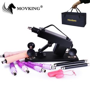 Sex toy massagers MOVKING Sex Machine Female Masturbation Pumping Gun with 6 Dildos Attachments Automatic Love Machines for Women Included Handbag