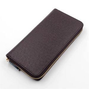 YQ Classic Standard Wallet For Men Pu Fashion Damier Long Purse Moneybag Zipper Souch Pocket Pocket Note Compartement Organisateur Walle318S