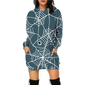 Frauen Casual Hoodie Kleid Melanin Sweatshirt Mode Kleider Halloween 3D Druck Lange Kapuzenpullover Sweatshirts