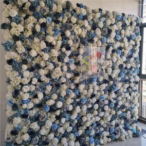 Fiori Decorativi SPR Bianco Blu 3D Arrotolato Decorazione Domestica O Festa Nuziale Soffitto Foglie Verdi Parete Piante In Plastica