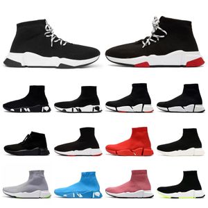 Designer casual shoes sock sports trainers 2.0 lace-up trainer luxury paris women men nude glitter graffiti runners sneakers fashion socks boots Paris Knit outdoor