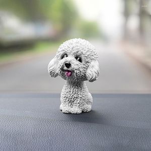 Interior Decorations Universal Car Ornaments Shaking Head Dog Resin Cute Dolls Decoration Gift For Auto Home Room Accessory