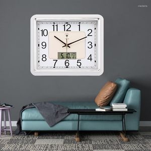 Wall Clocks Luxury Clock For Living Room Large Square Electronic Silent Household Creativity Fashion Calendar Watch Simple Design