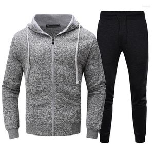 Herren-Trainingsanzüge für Herren, Herbst und Winter, 2-teiliges Set, Patchwork-Langarm-Oberteil, Bluse, Herren-Fliegeranzug, hellbraun, rot und weiß gestreift