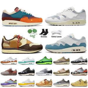 2022 Patta 1 Kasina Won Ang Running Shoes 1s Wabi Sabi Black White 87 Women Mens Trainers Oregon Ducks Concepts Far Out Heavy Denim Olive Canvas Sneakers Big Size 12 13