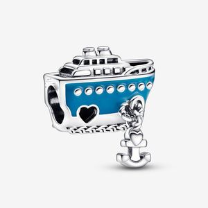 Anchored Cruise Ship 925 Sterling Silber Charm Pandora Emaille Moments Damen für Fit Original Sister By Armbänder Schmuck 792198C01 Andy Jewel