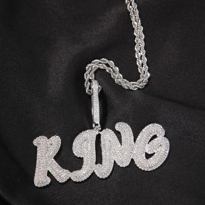 Custom Letters Pendant Necklace Charm Bling Iced Out Zircon 18k Real Gold Plated For Men Jewelry