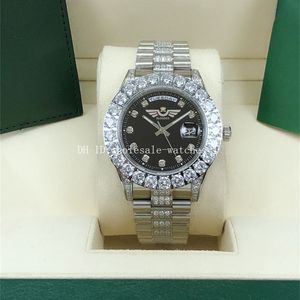 9 Orologi con diamanti bicolore stile President 43mm 118239 118388 Nero Dail Movimento automatico in acciaio inossidabile Orologio meccanico da uomo Orologi da polso da uomo